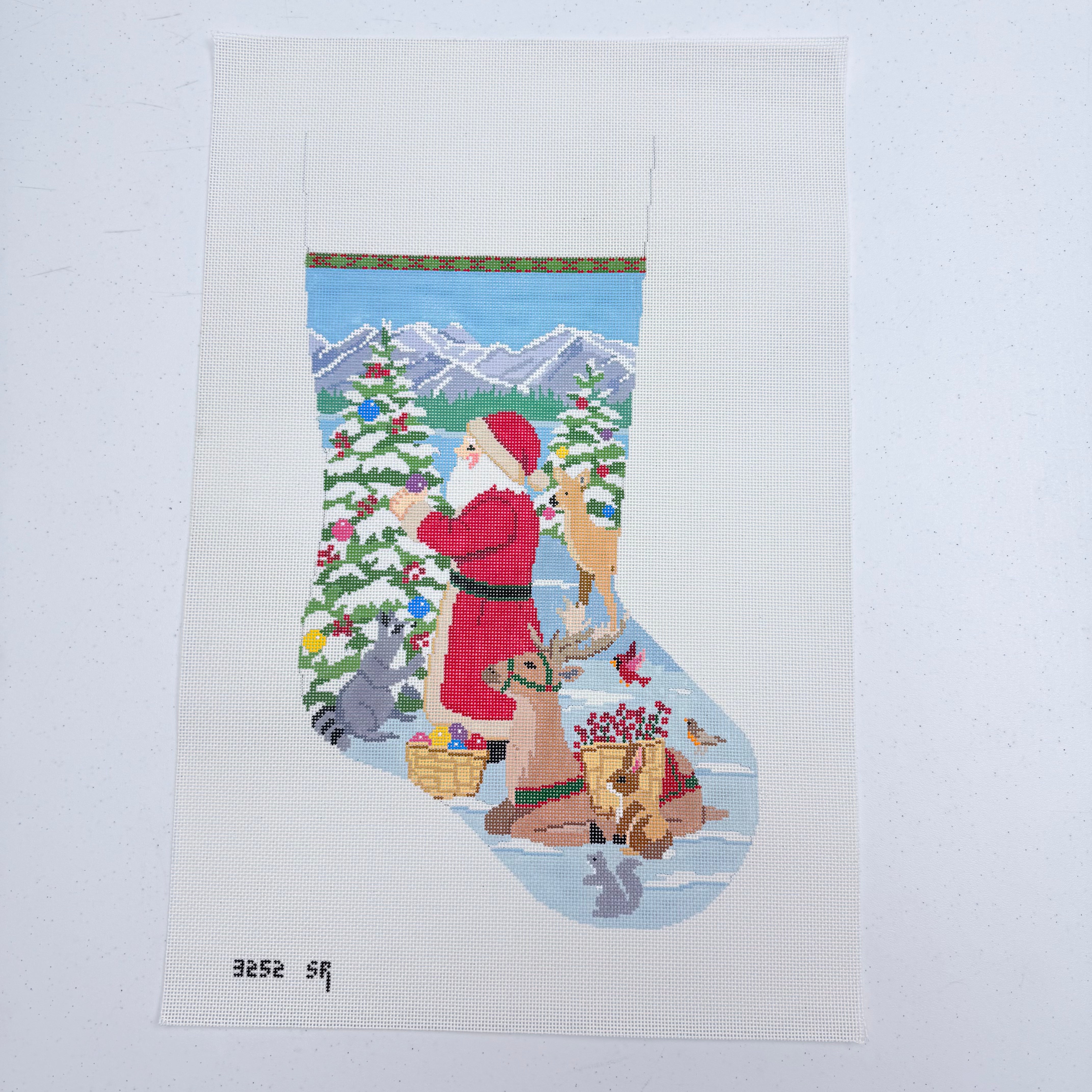 Decorating the Tree Stocking Canvas - KC Needlepoint