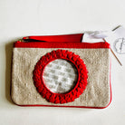 Leather Trimmed Self Finishing Canvas Clutch - KC Needlepoint