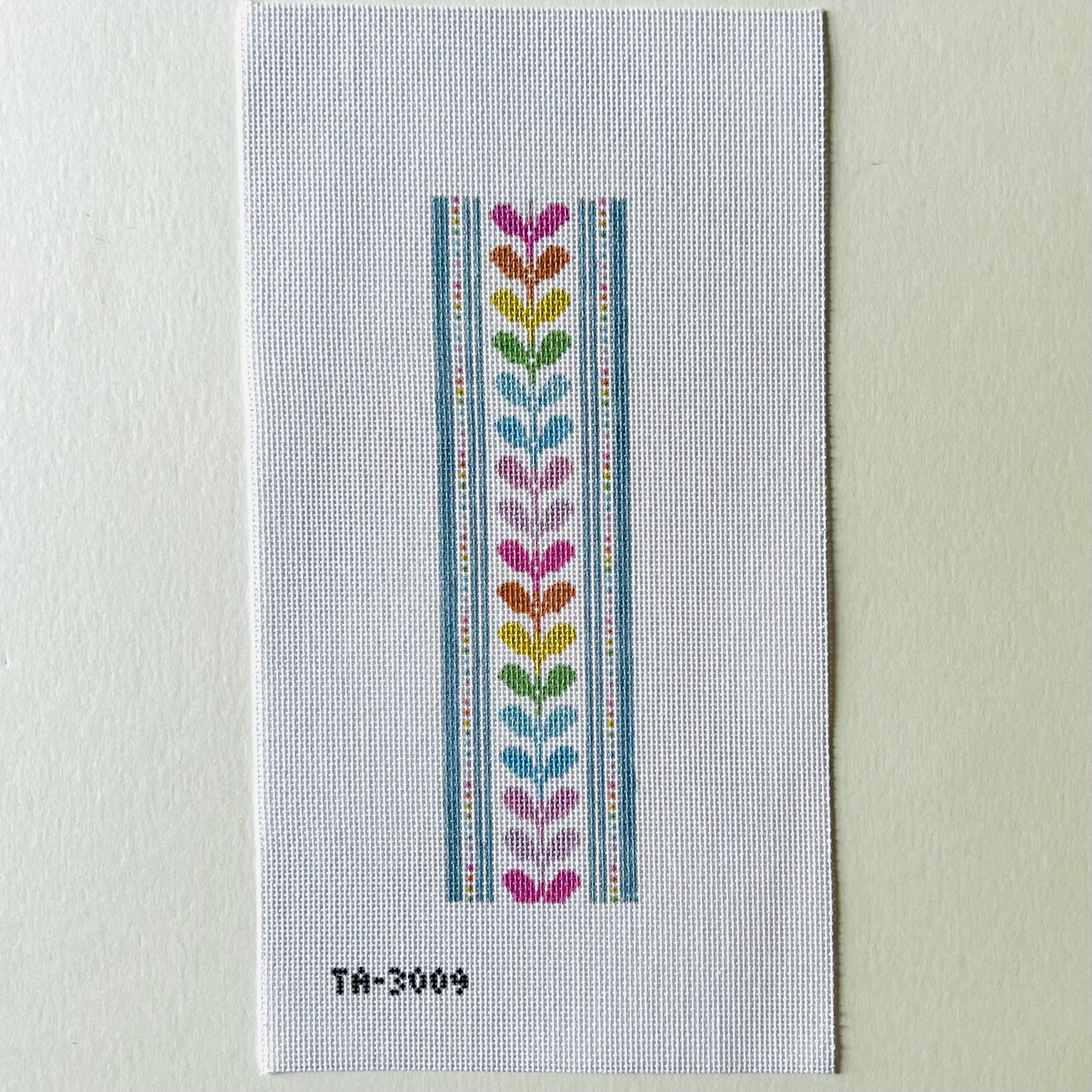 Rainbow Leaves Key Fob Canvas - KC Needlepoint