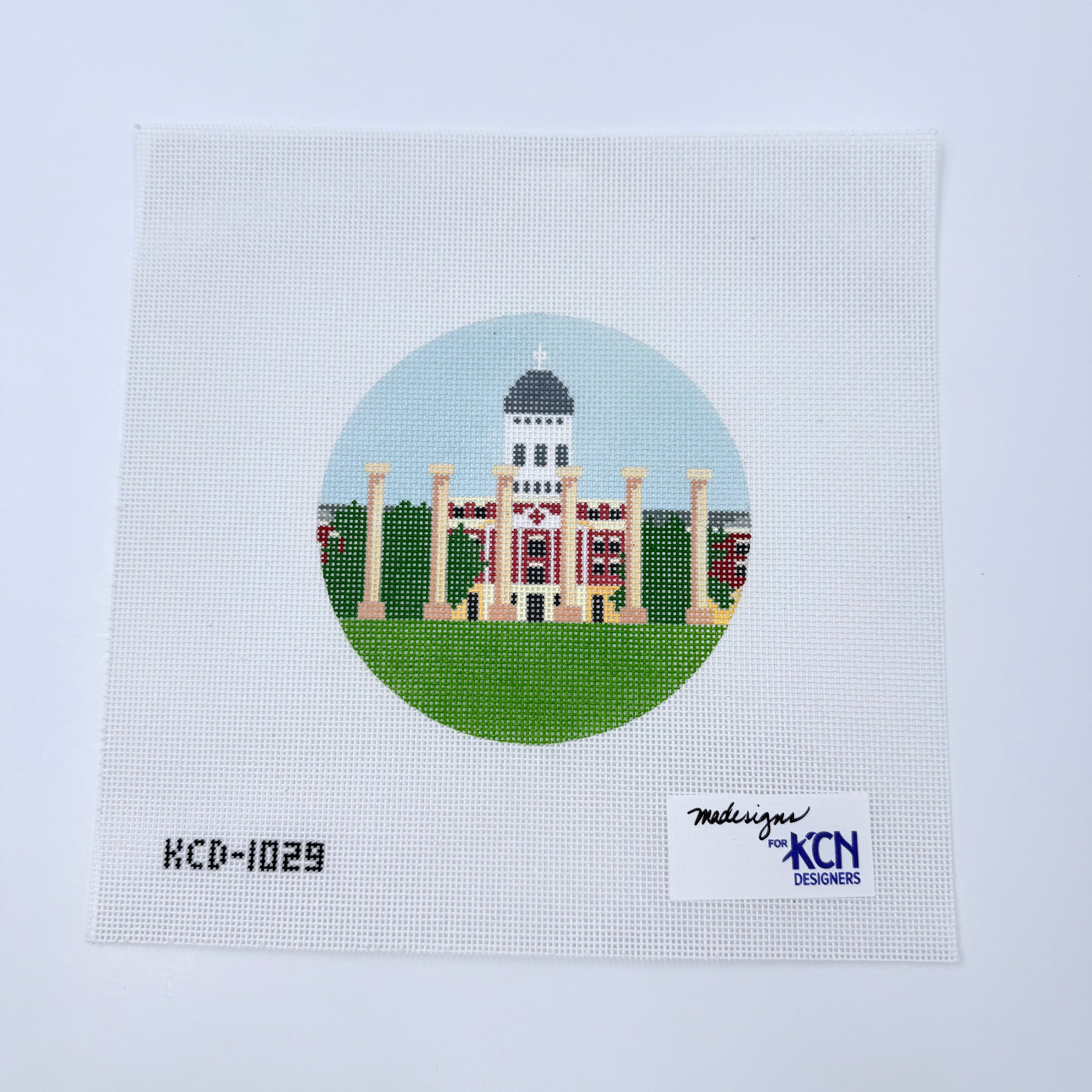 MU Jesse Hall and Columns Round - KC Needlepoint
