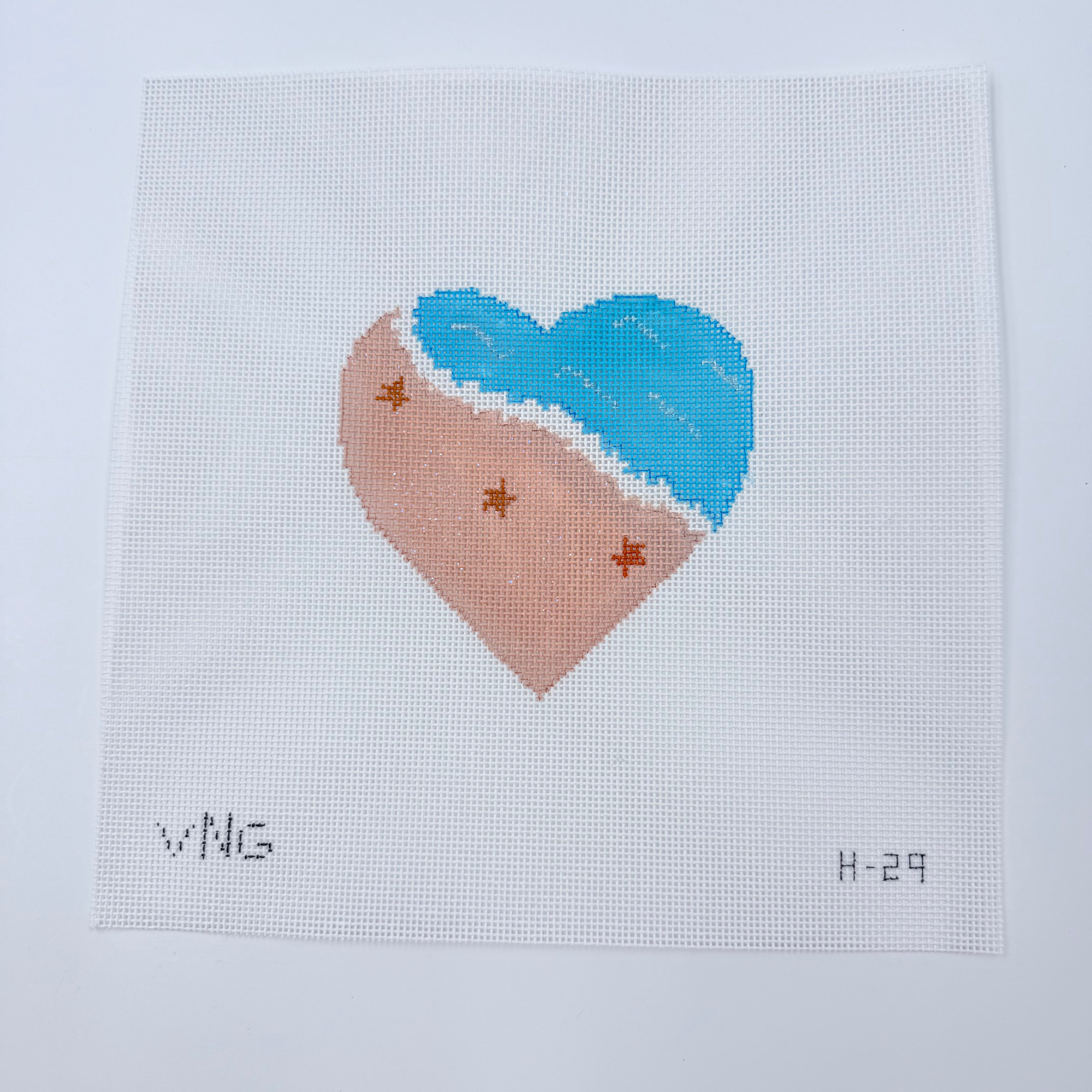 Beach Heart Canvas - KC Needlepoint