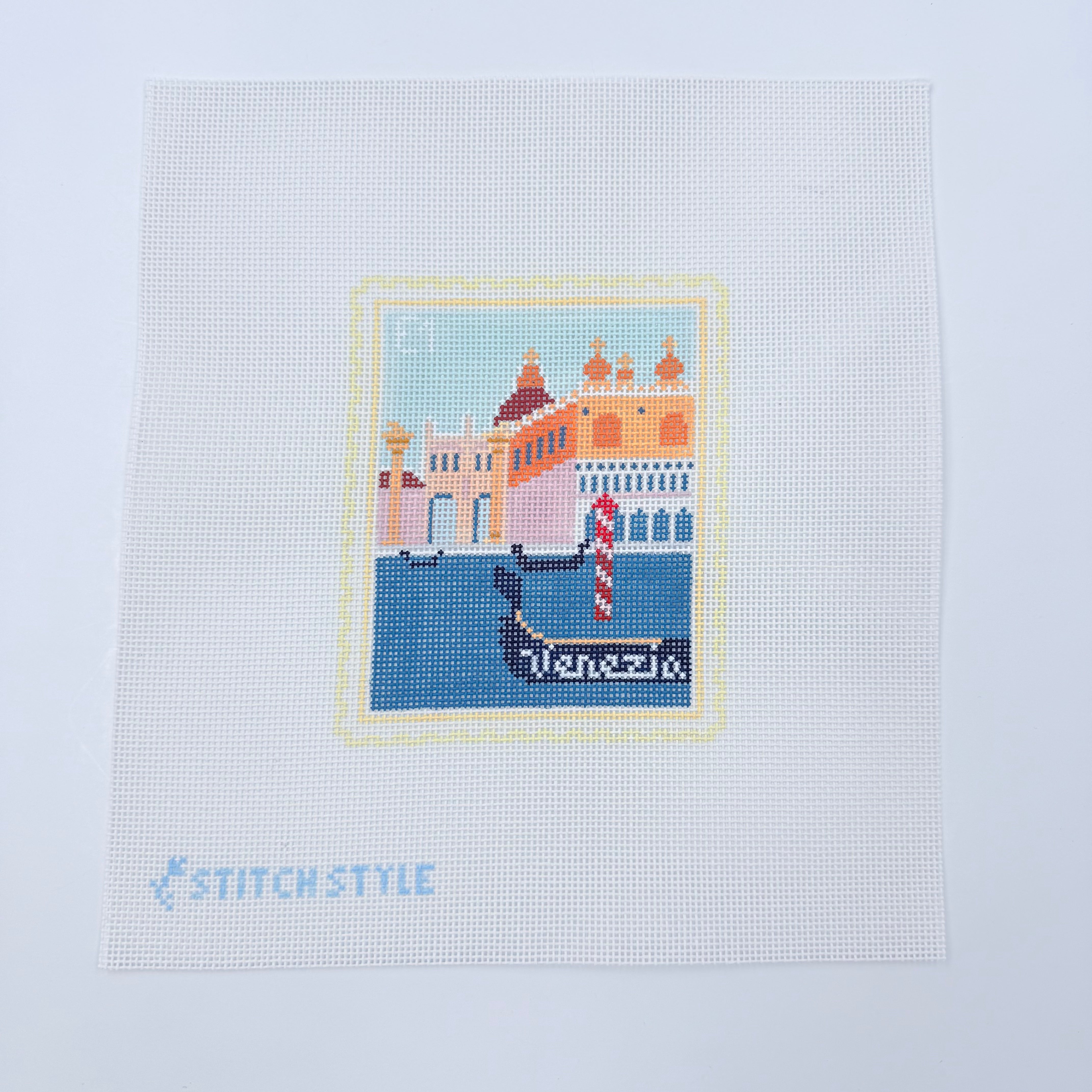 Venetian Gondola Stamp Needlepoint Canvas - KC Needlepoint