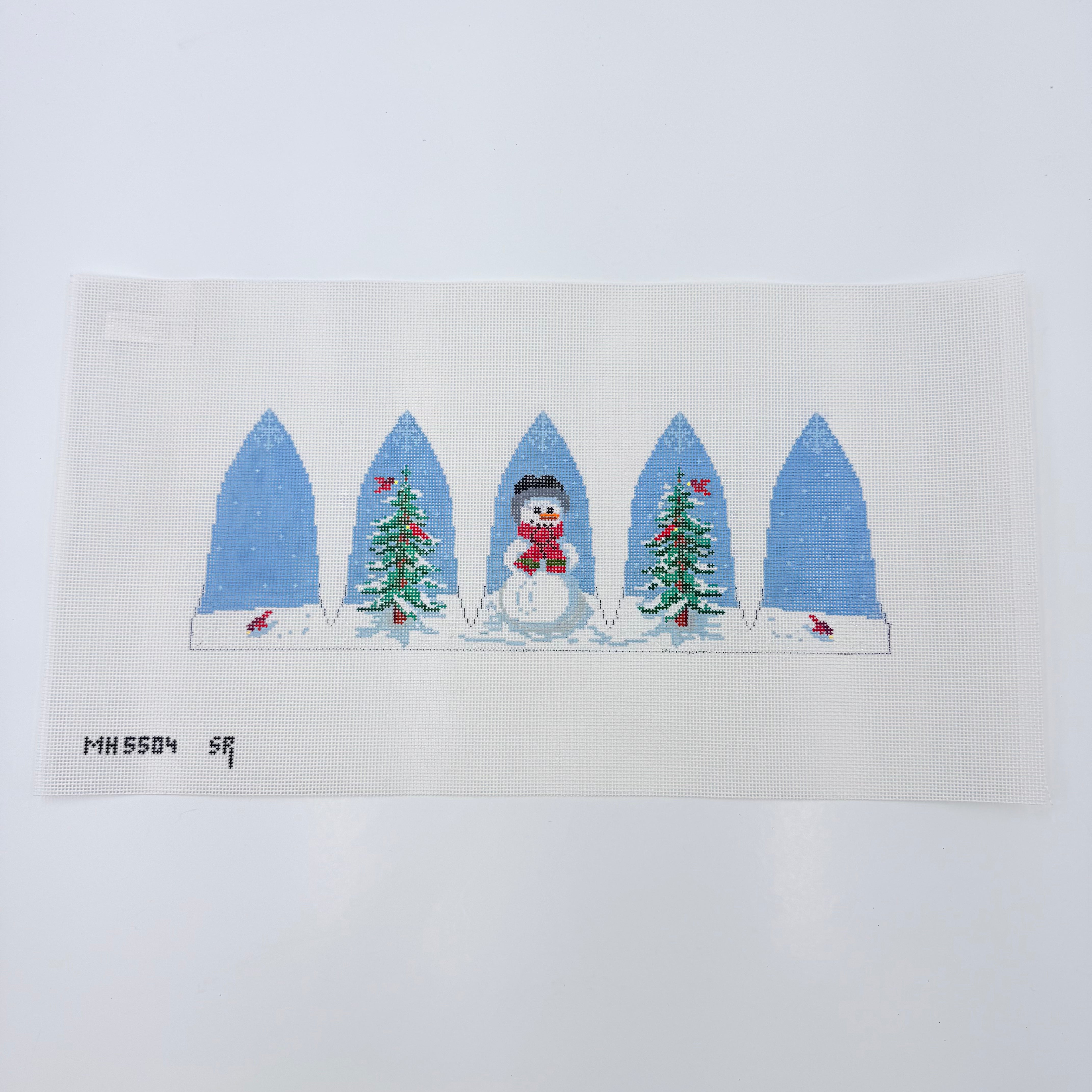 Snowman and Birds 3D Bell Canvas - KC Needlepoint