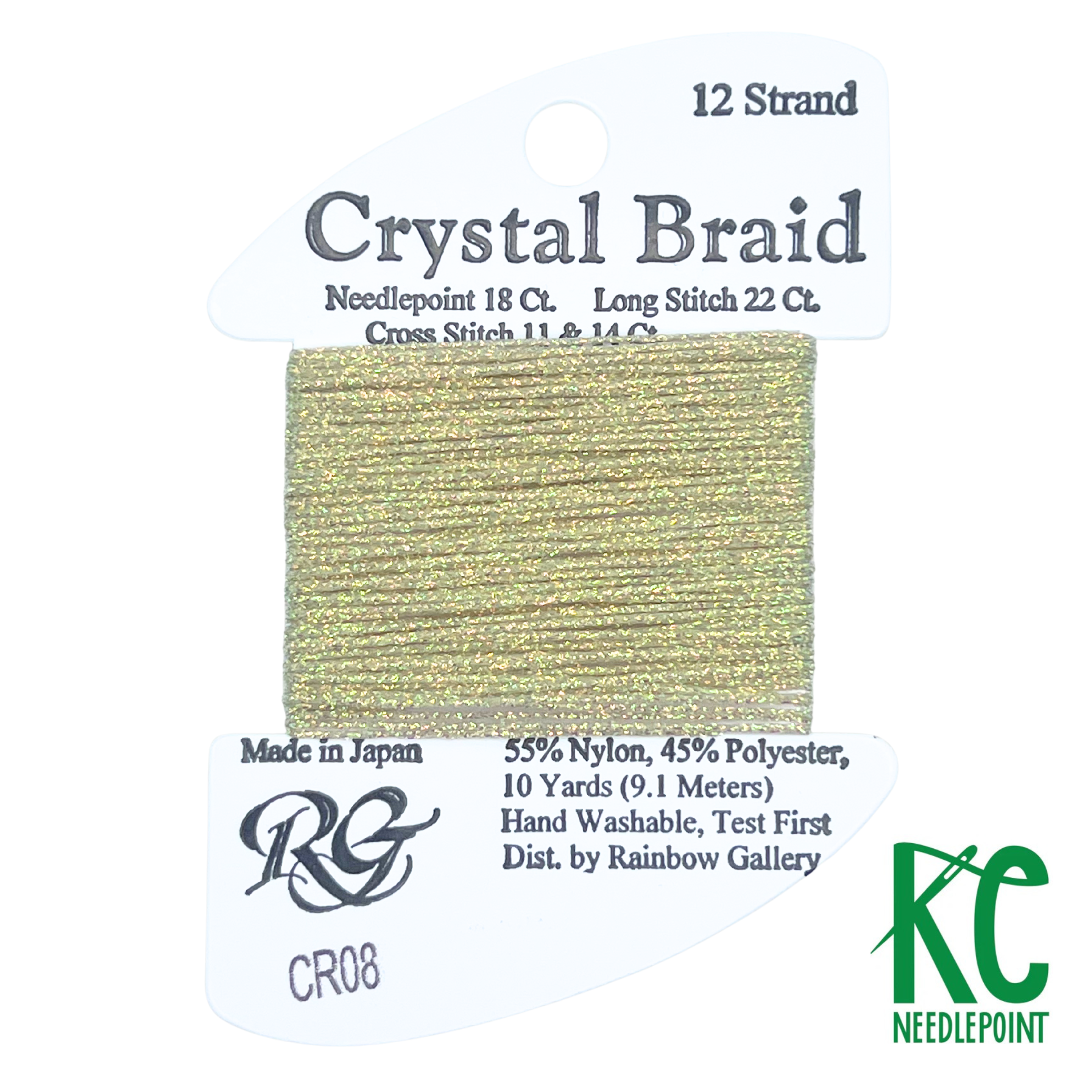 Crystal Braid CR08 Old Gold Pearl - KC Needlepoint