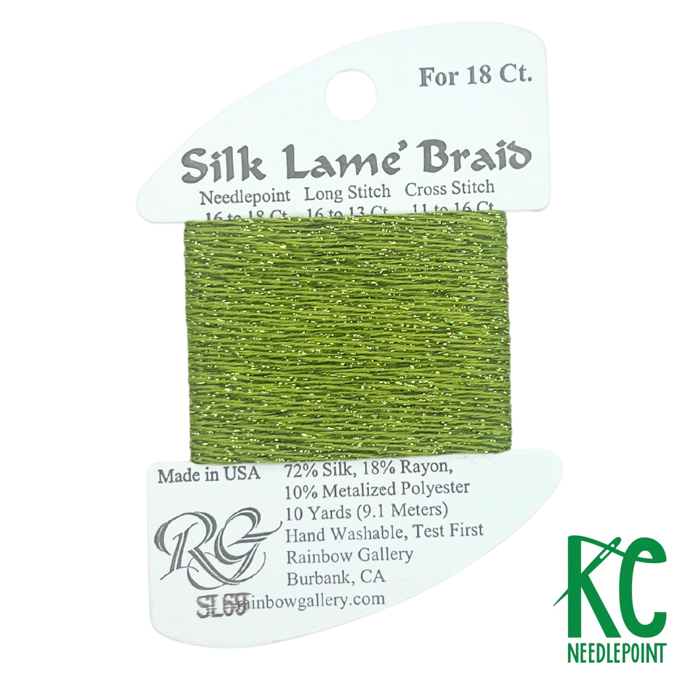 Silk Lamé Braid SL69 Medium Avocado - KC Needlepoint