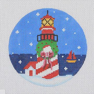Lighthouse Ornament Canvas - KC Needlepoint
