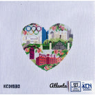 Atlanta Heart Canvas - KC Needlepoint