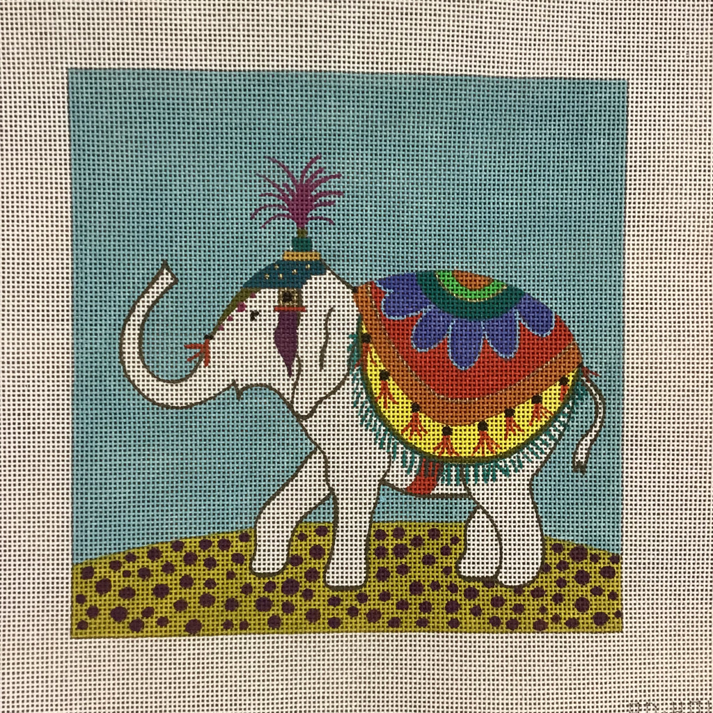 Whimsey Elephant Canvas - KC Needlepoint