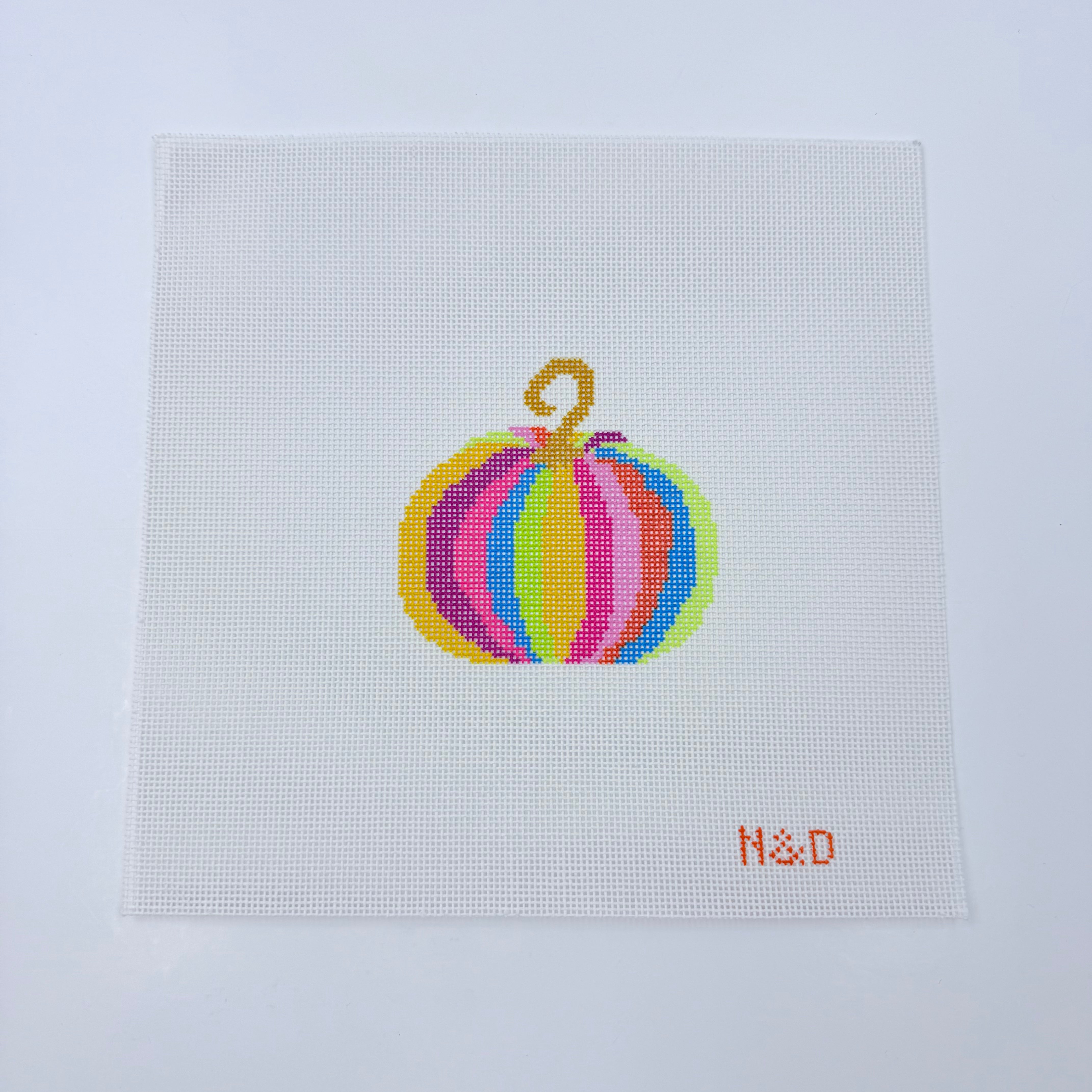 Colorful Pumpkin Canvas - KC Needlepoint
