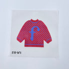 F Pullover Sweater Needlepoint Canvas - KC Needlepoint