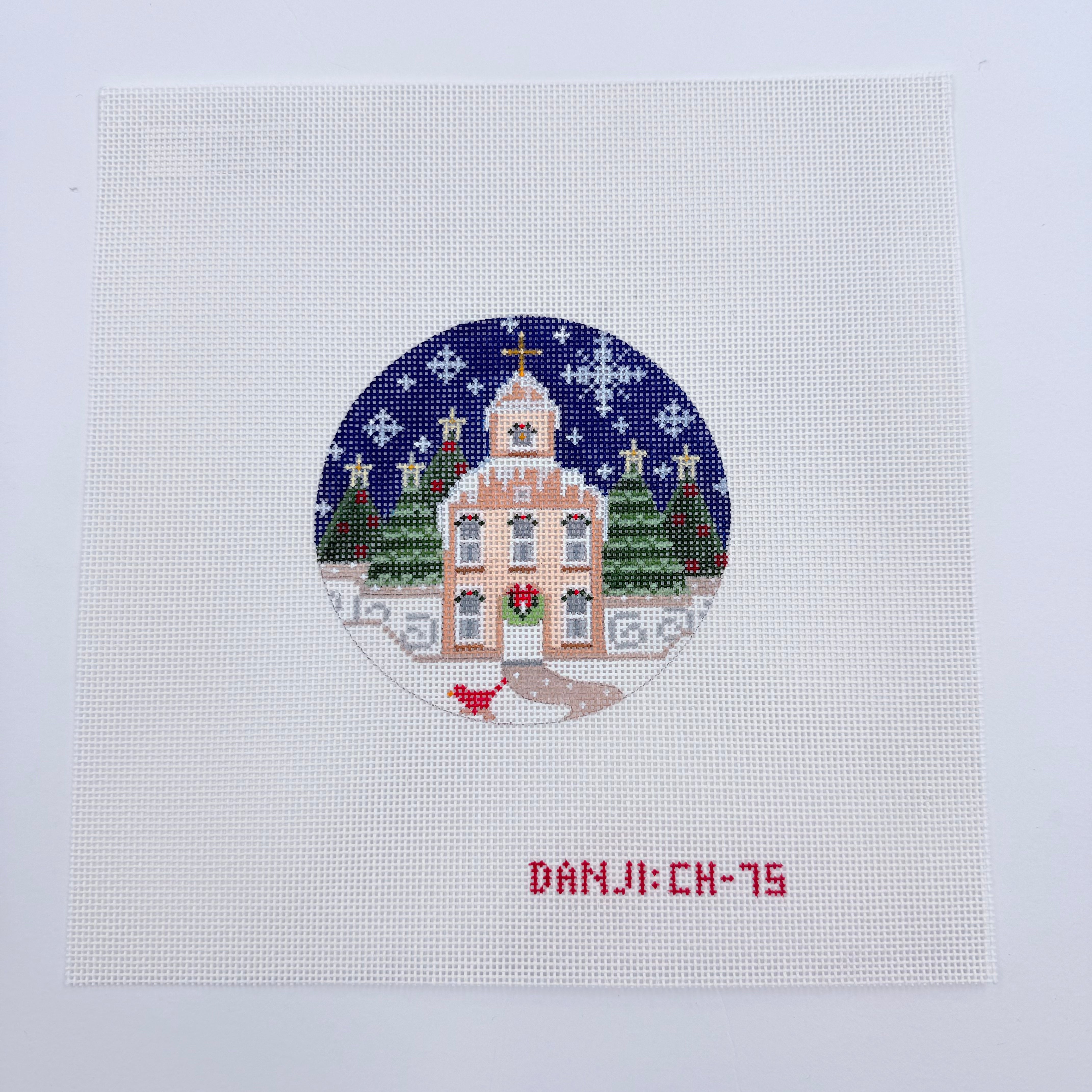 Church Ornament Canvas - KC Needlepoint