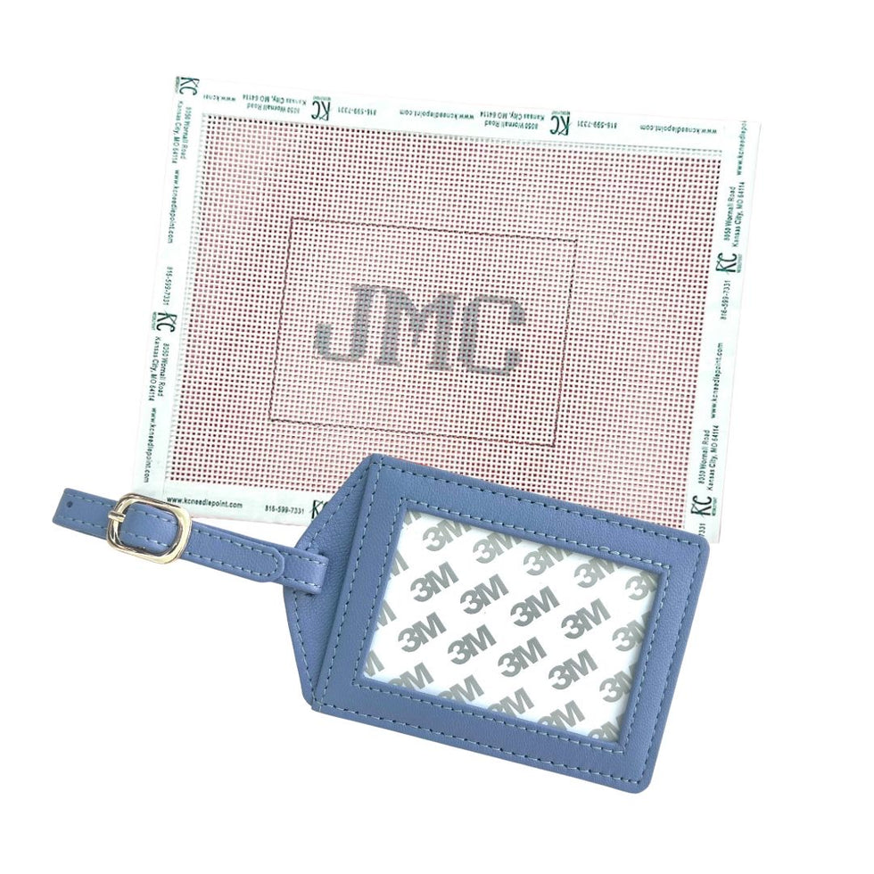 NEEDLEPOINT LUGGAGE TAG, I COME W/BAGGAGE
