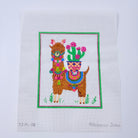 Llama with Cactus, Pompoms and Tassels Canvas - KC Needlepoint