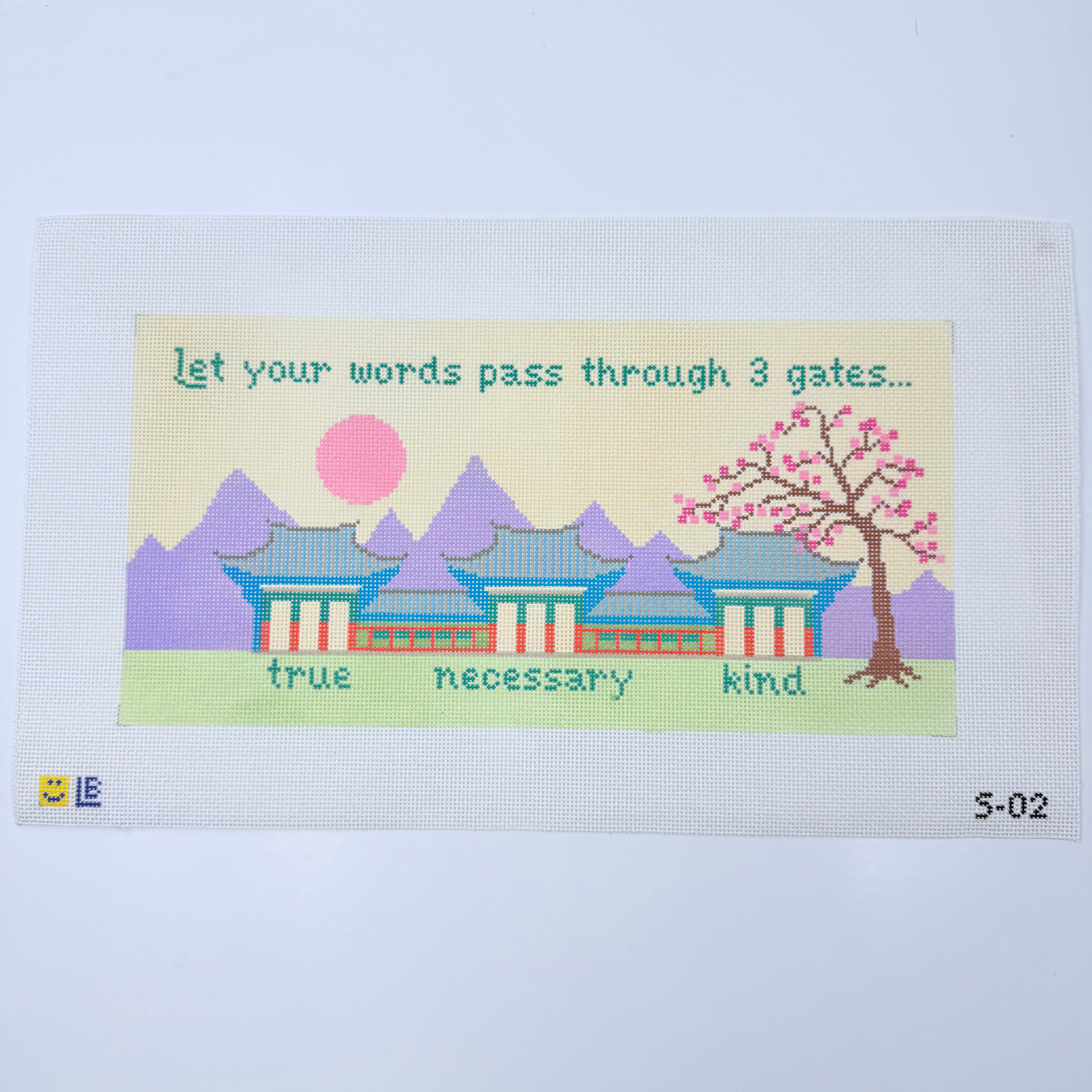 Let Your Words Pass Through 3 Gates Canvas - KC Needlepoint