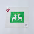Green Kissing Reindeer Canvas - KC Needlepoint