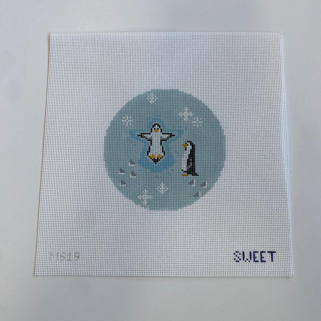 Penguins in the Snow Canvas - KC Needlepoint