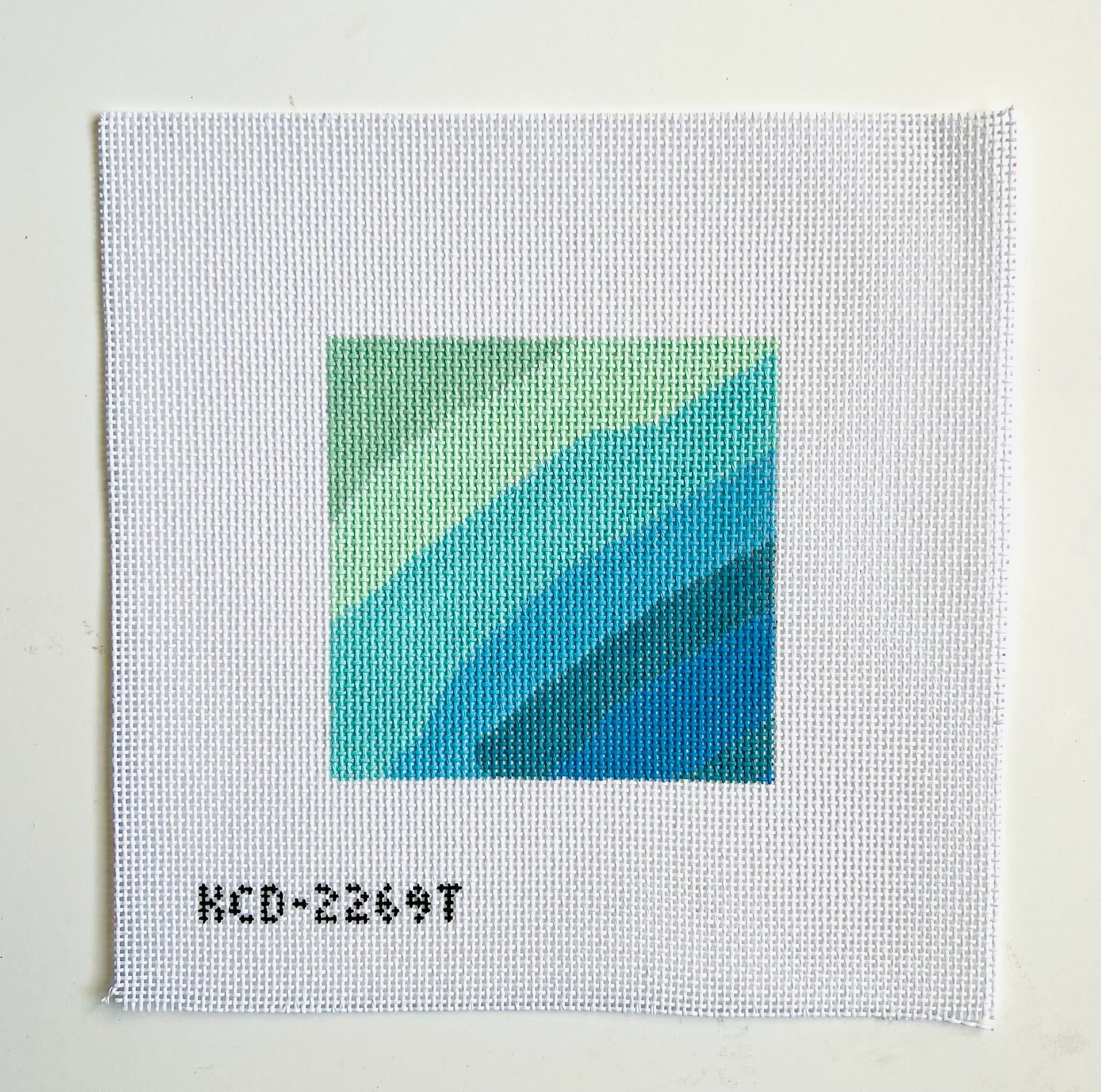 Turquoise Wave Canvas - KC Needlepoint