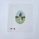 Rabbit with Egg on Egg Canvas - KC Needlepoint