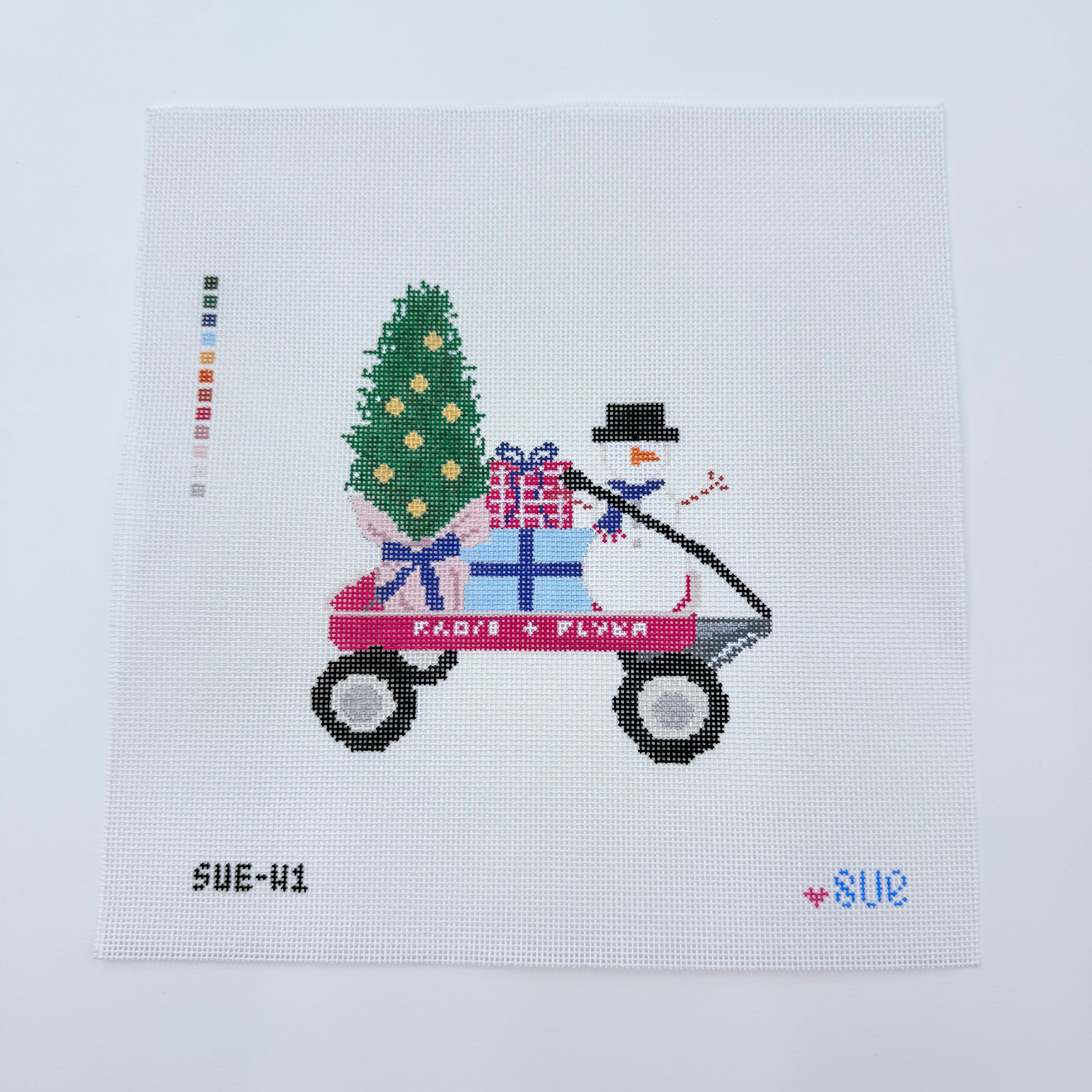 Christmas Wagon Canvas - KC Needlepoint