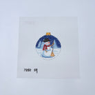 Night Snowman Round Canvas - KC Needlepoint