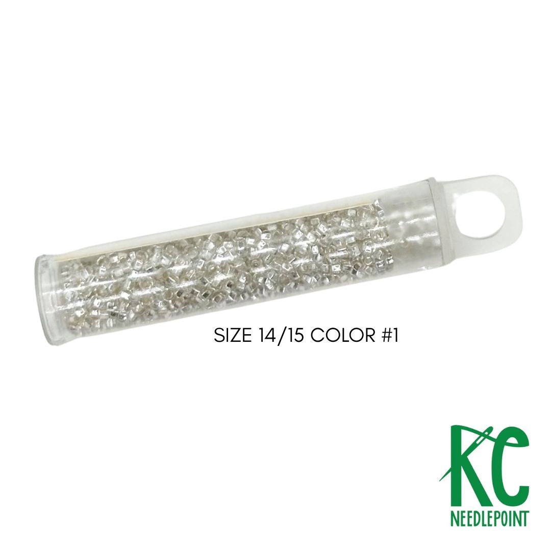 Size 14/15 Seed Beads 1 Crystal - KC Needlepoint