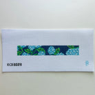 Floral Key Fob on Blue Canvas - KC Needlepoint