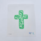 Green Chinoiserie Cross Canvas - KC Needlepoint