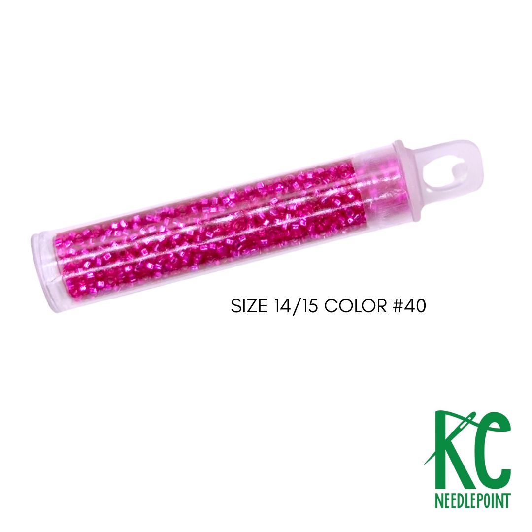 Size 14/15 Seed Beads 40 Gala Pink - KC Needlepoint