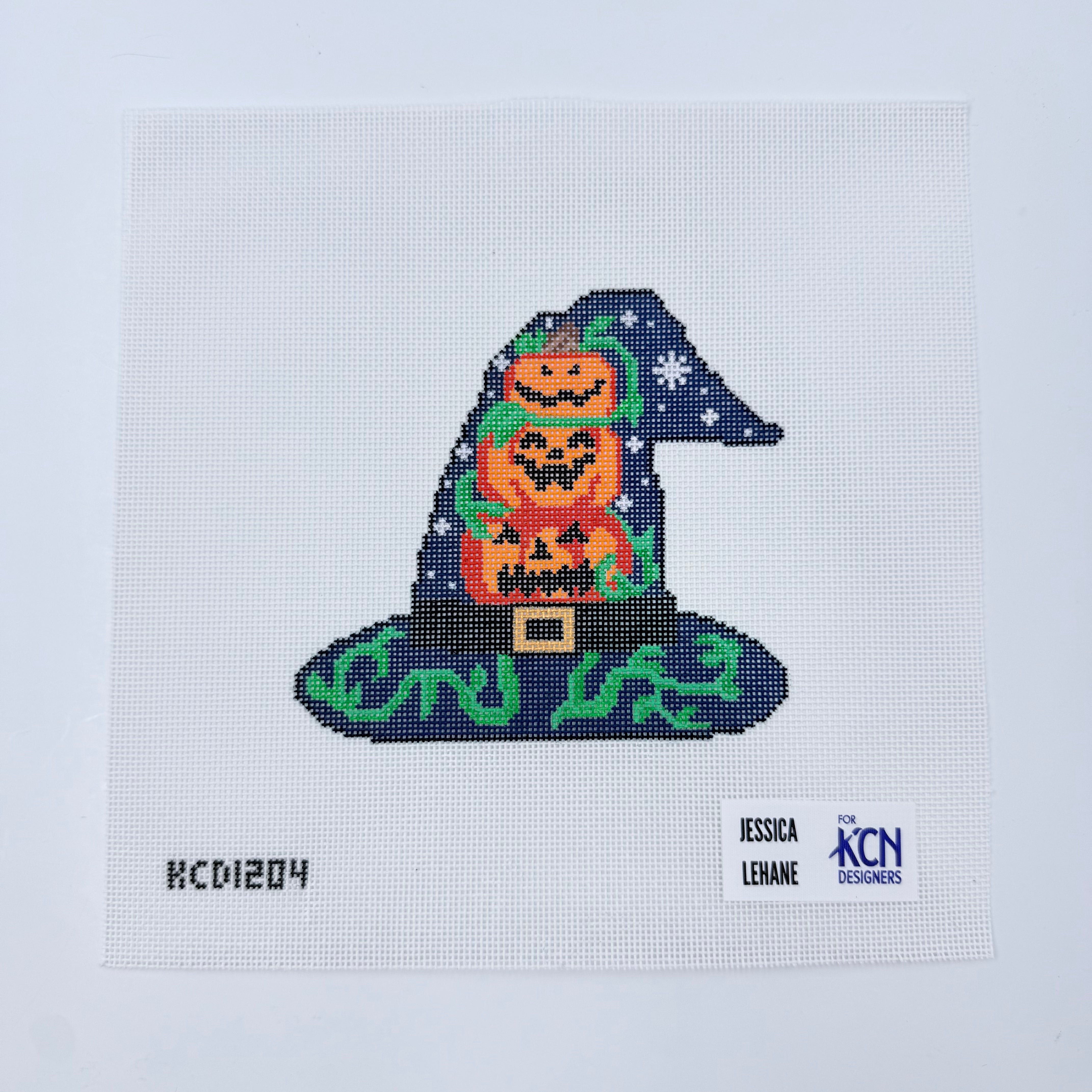 Three Pumpkins Witch's Hat Canvas - KC Needlepoint