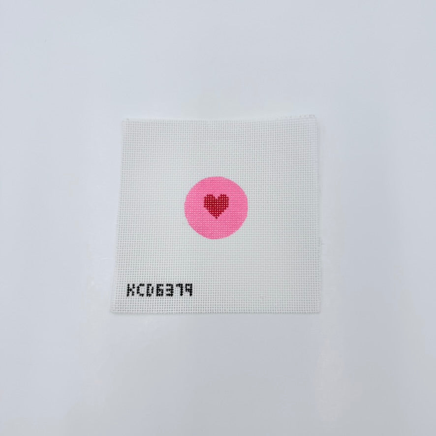 Heart Key Fob Insert Canvas - KC Needlepoint