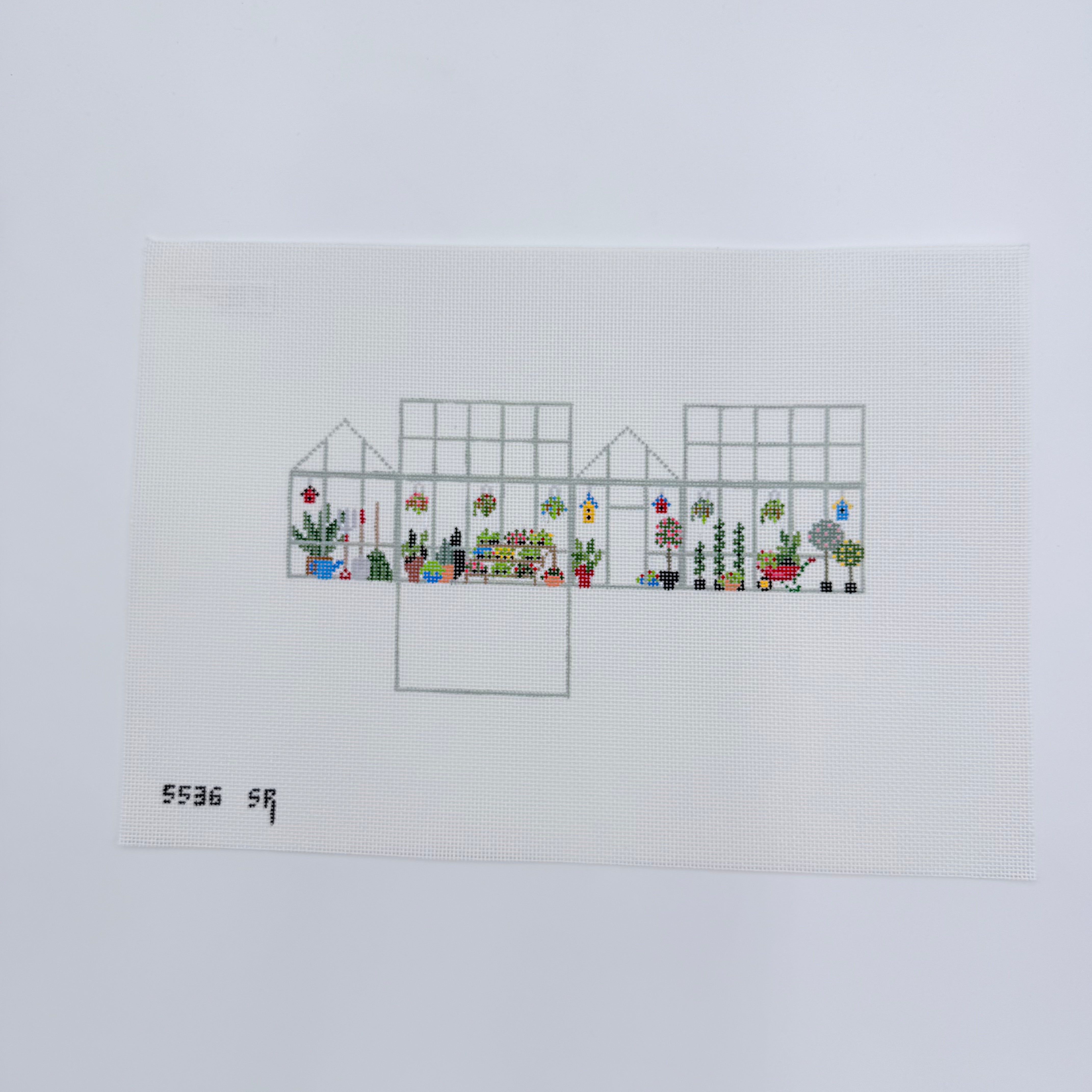 3D Greenhouse Mini House Canvas - KC Needlepoint