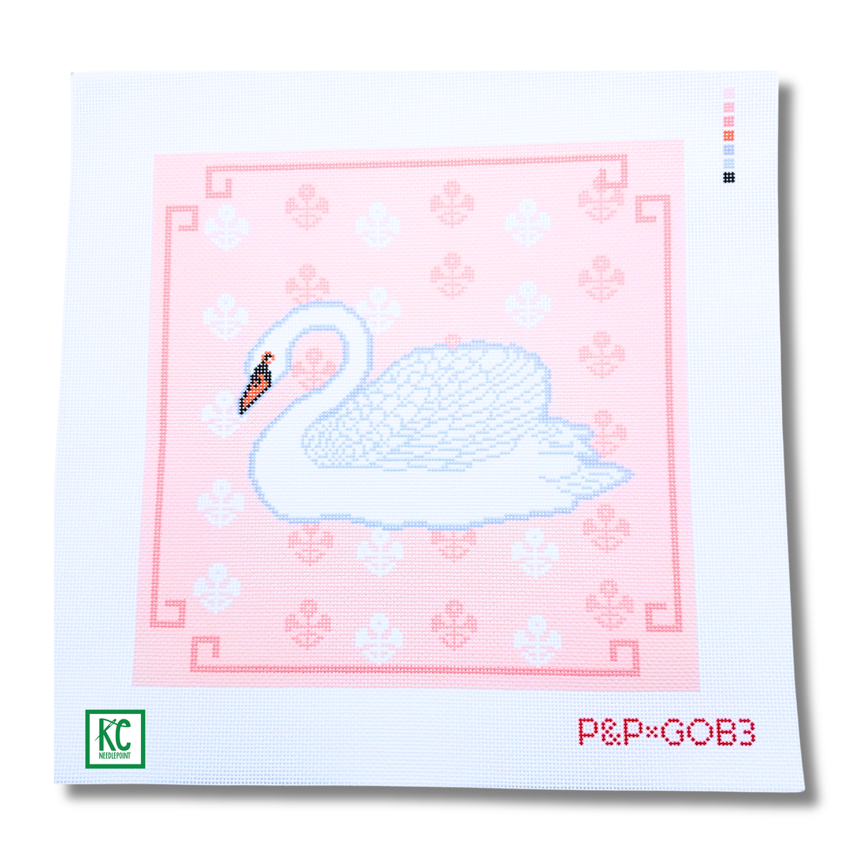 Swan Pillow Canvas - KC Needlepoint
