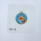 Baby Fox in Holly Round Canvas - KC Needlepoint