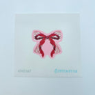 Pink and Red Double Bow Canvas - KC Needlepoint