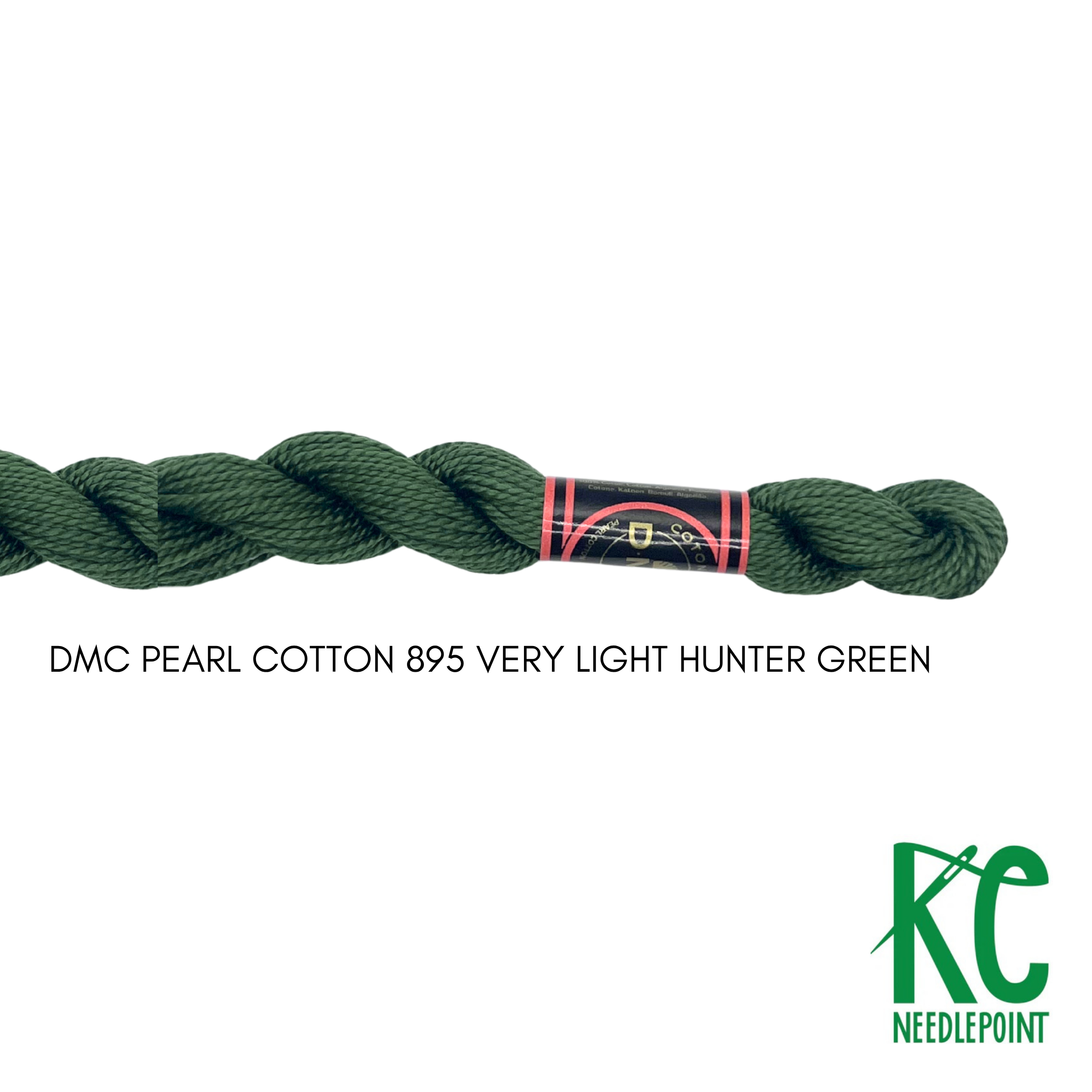 DMC 3 Pearl Cotton 895 Very Light Hunter Green - KC Needlepoint