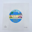 Delray Beach Travel Round Needlepoint Canvas - KC Needlepoint