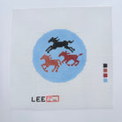 Horses 3" Round Canvas - KC Needlepoint