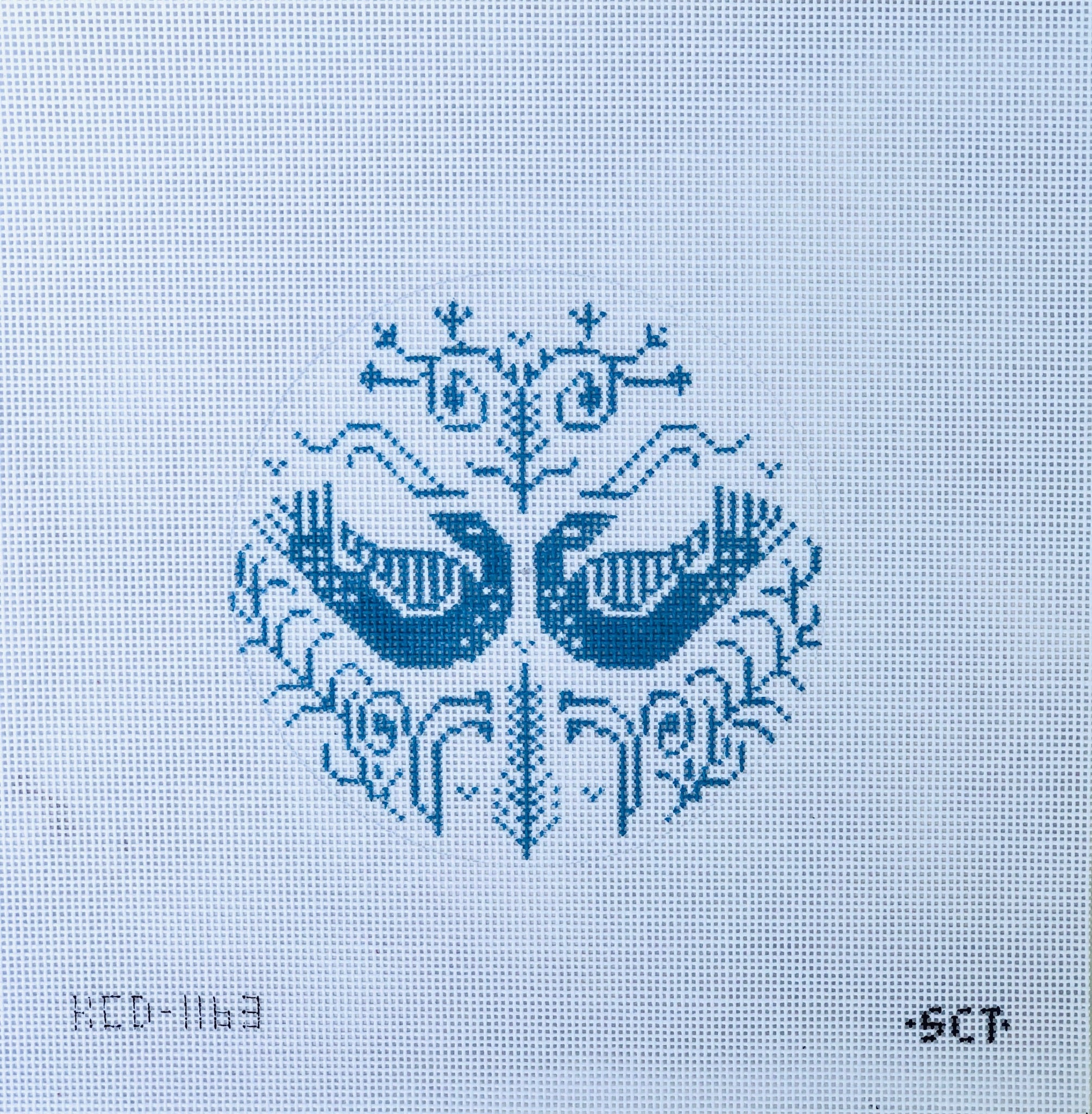 Woodland Birds Round Canvas - KC Needlepoint