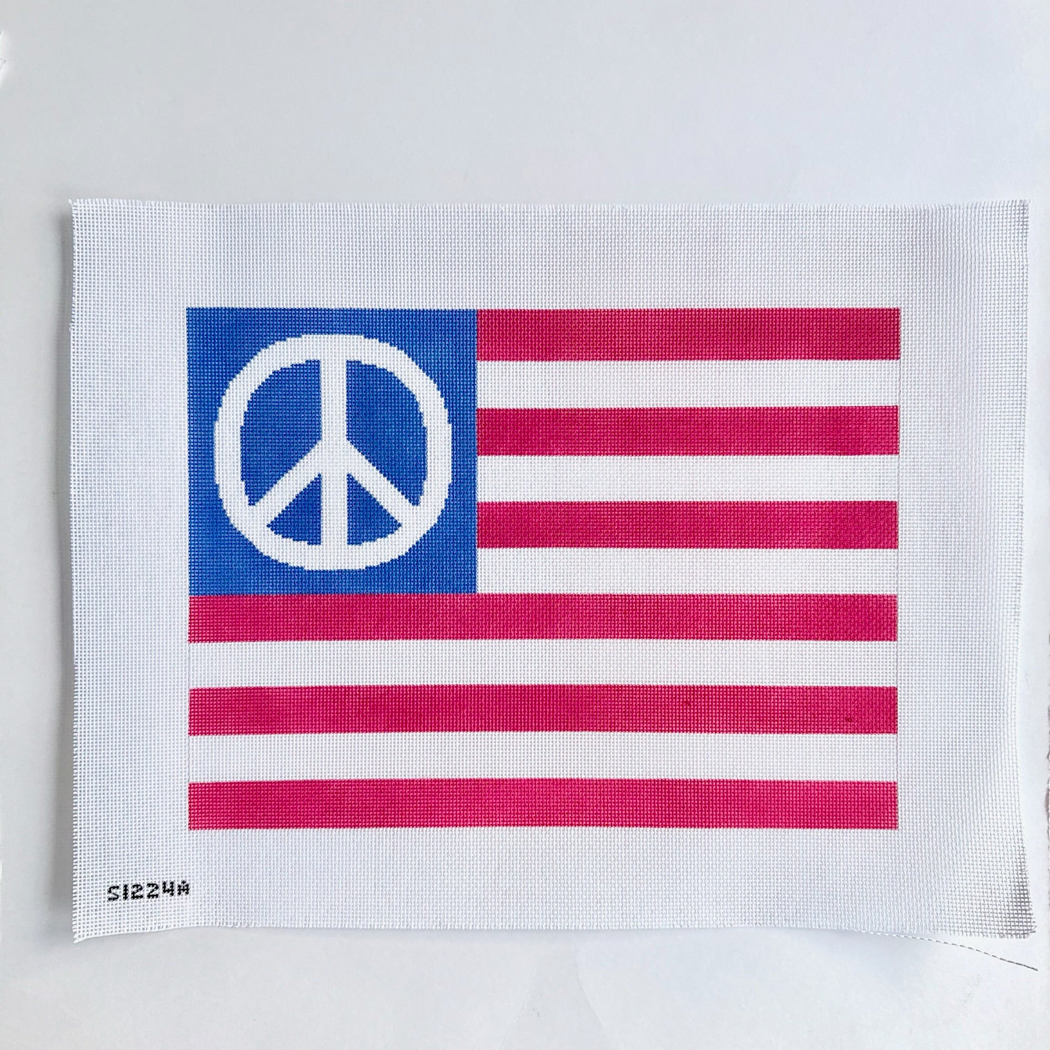 Large Peace American Flag Canvas - KC Needlepoint