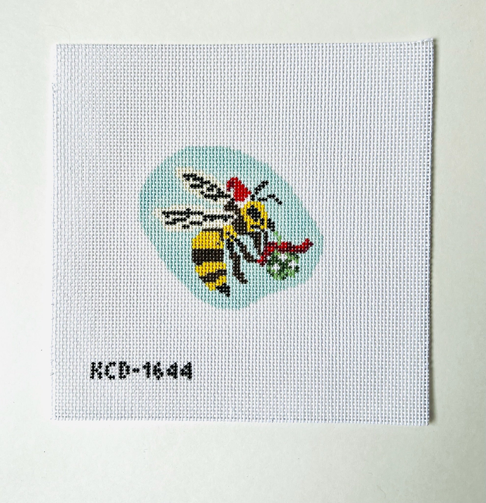 Holiday Busy Bee Ornament Canvas - KC Needlepoint