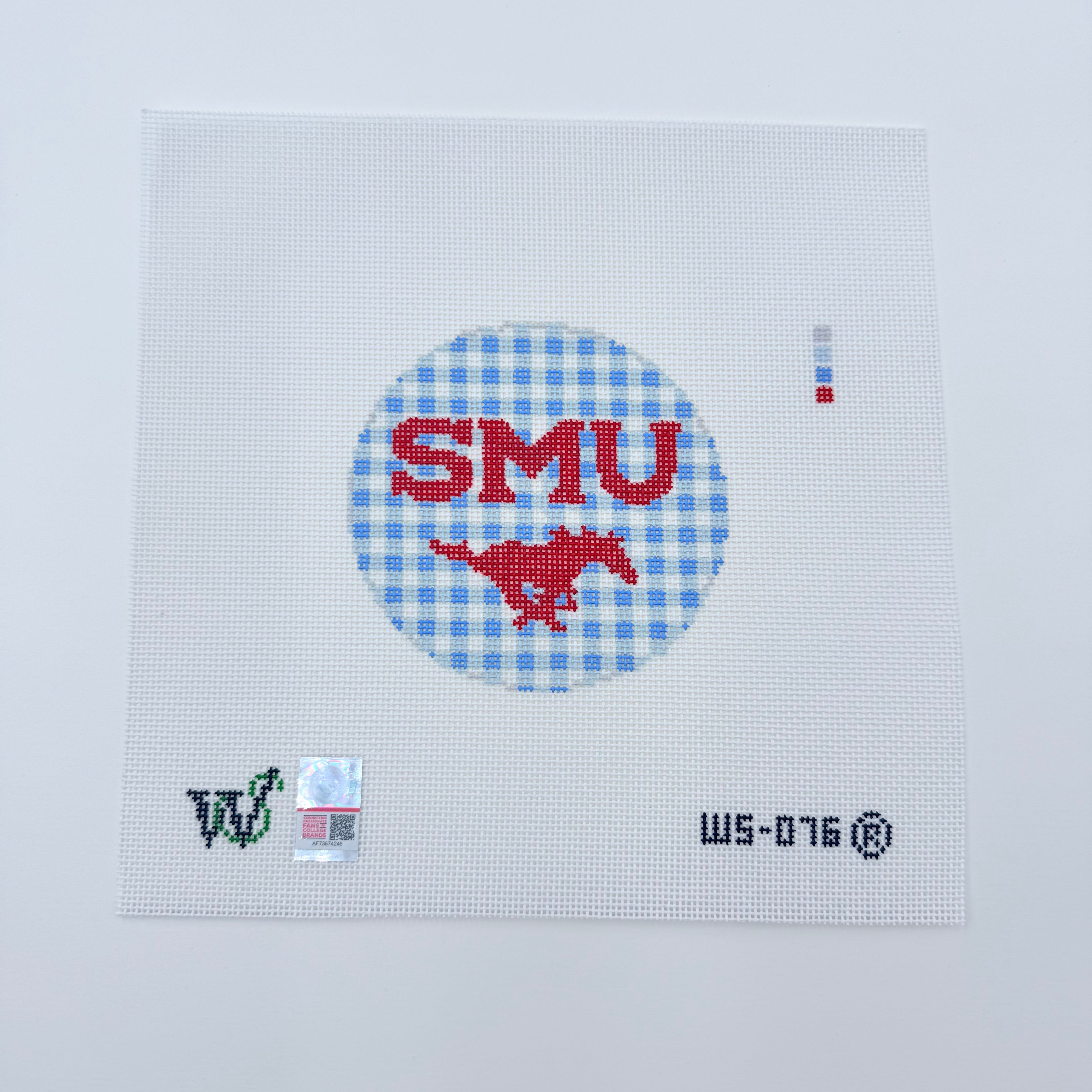 SMU Round Canvas - KC Needlepoint