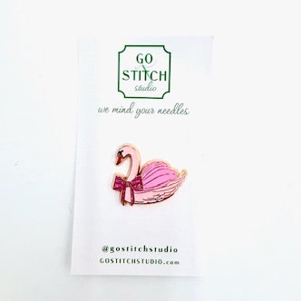 Pink Swan Needle Minder - KC Needlepoint