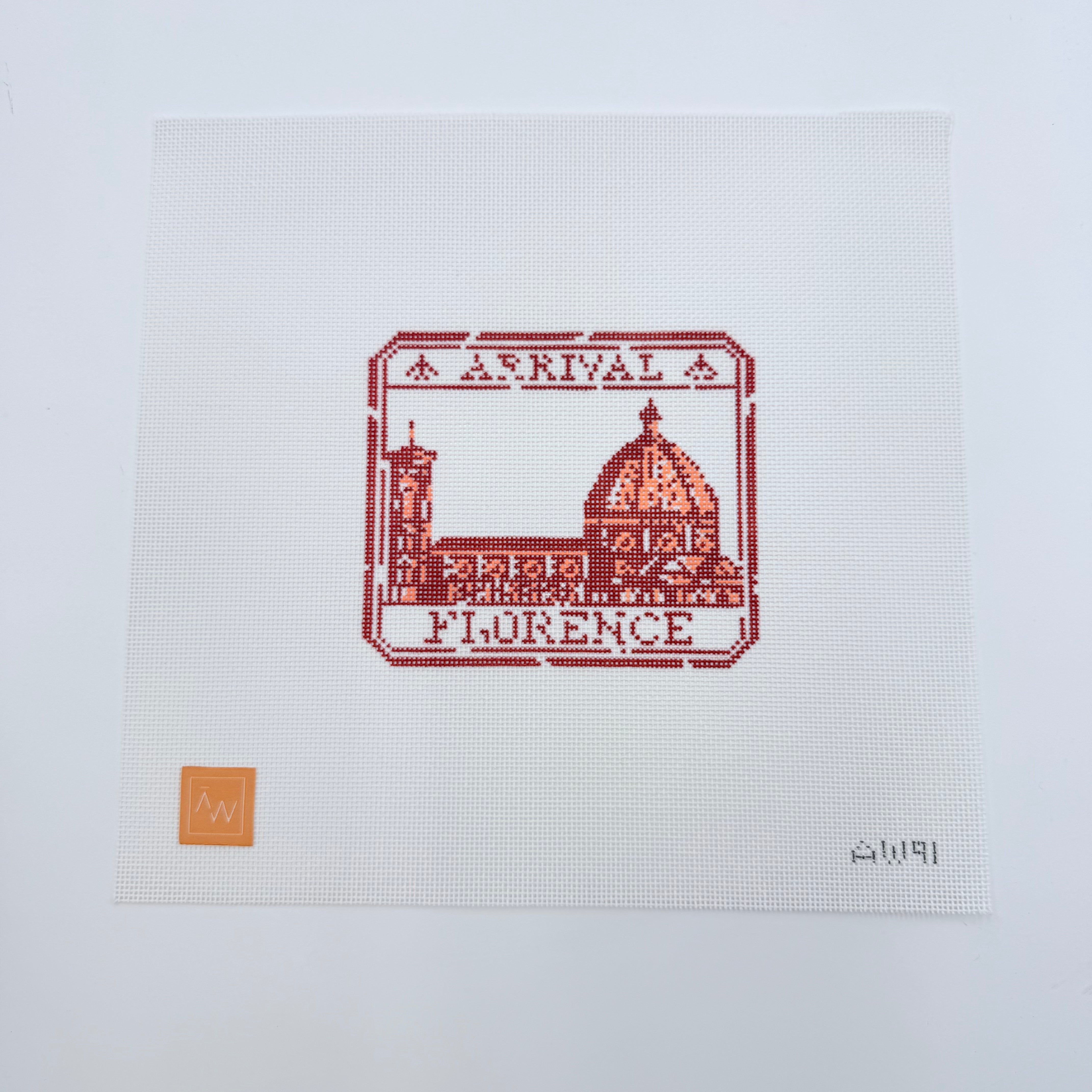 Passport Stamp-Florence Canvas - KC Needlepoint