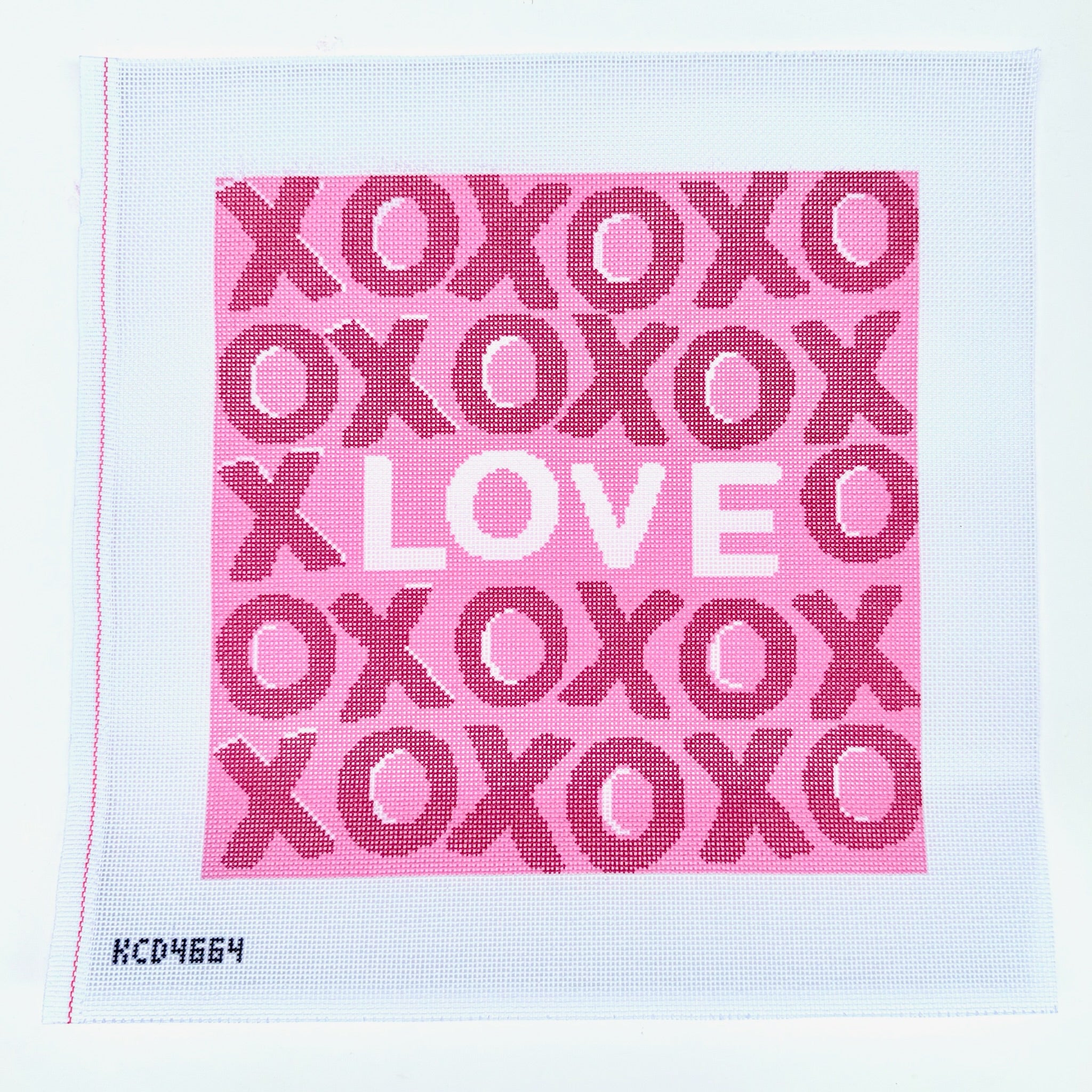 XOXO Pattern Needlepoint Canvas - KC Needlepoint