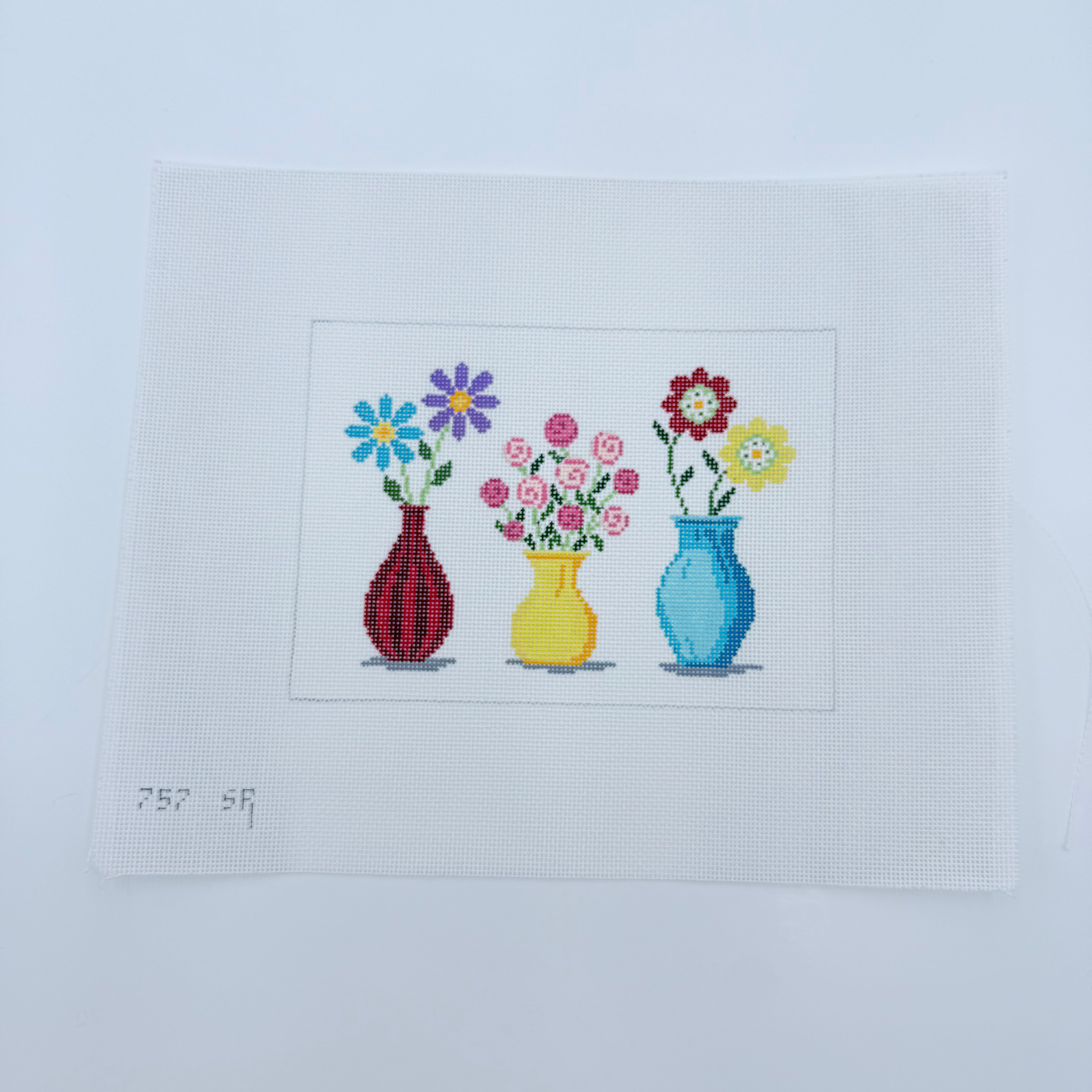 Flower Vases Canvas - KC Needlepoint