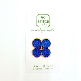 Lapis Clover Needle Minder - KC Needlepoint