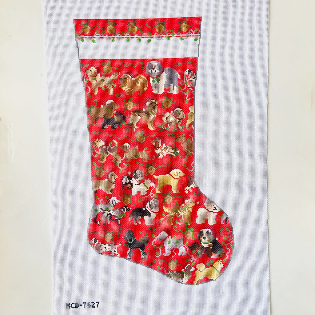 Dog Stocking Canvas - KC Needlepoint