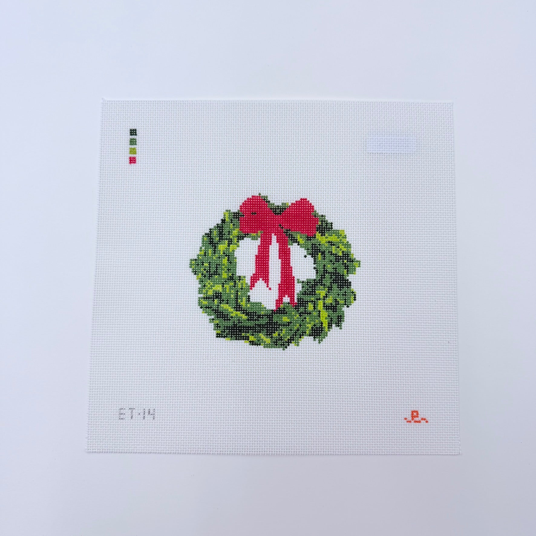 Holiday Wreath Canvas - KC Needlepoint