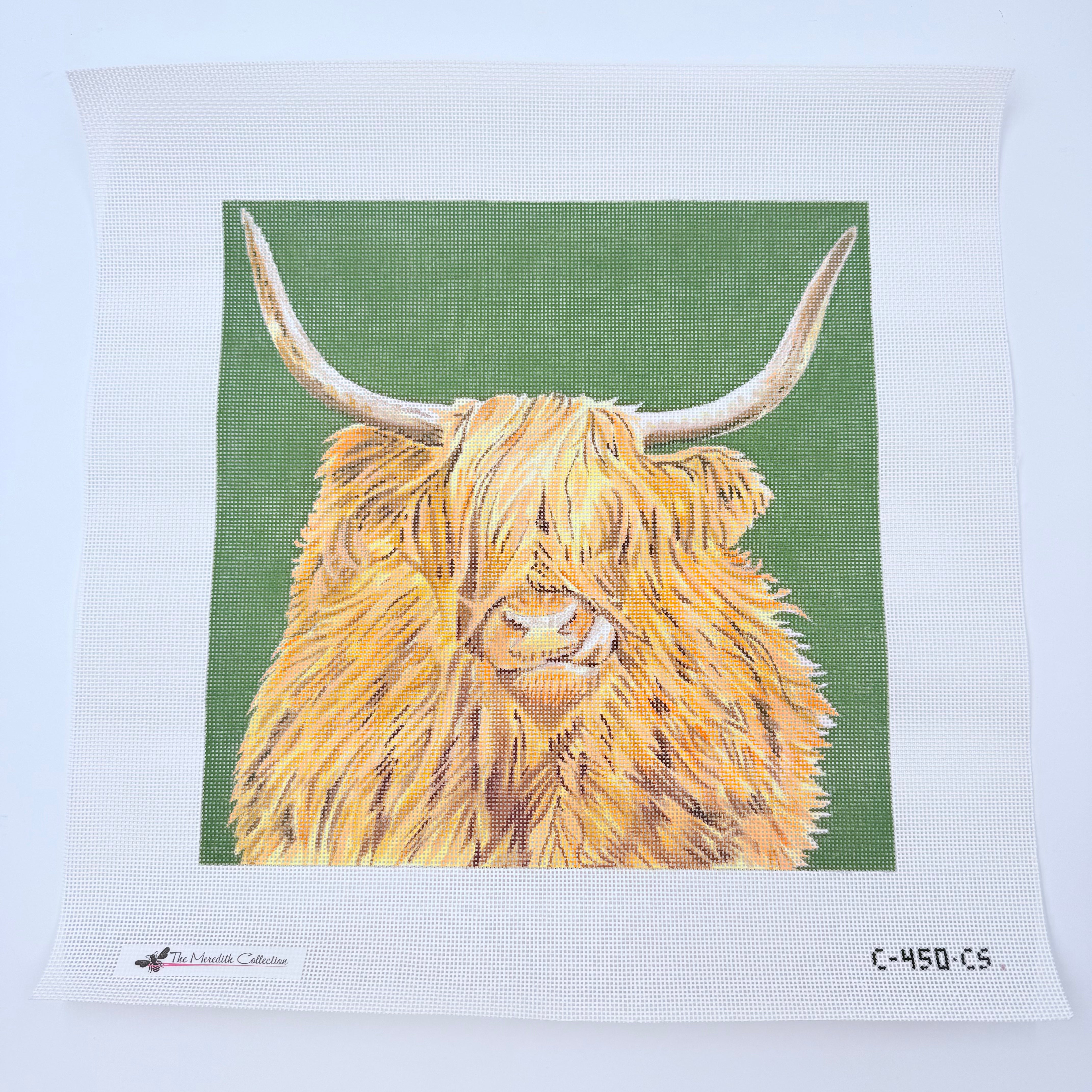 Highland Scottish Cow Canvas - KC Needlepoint