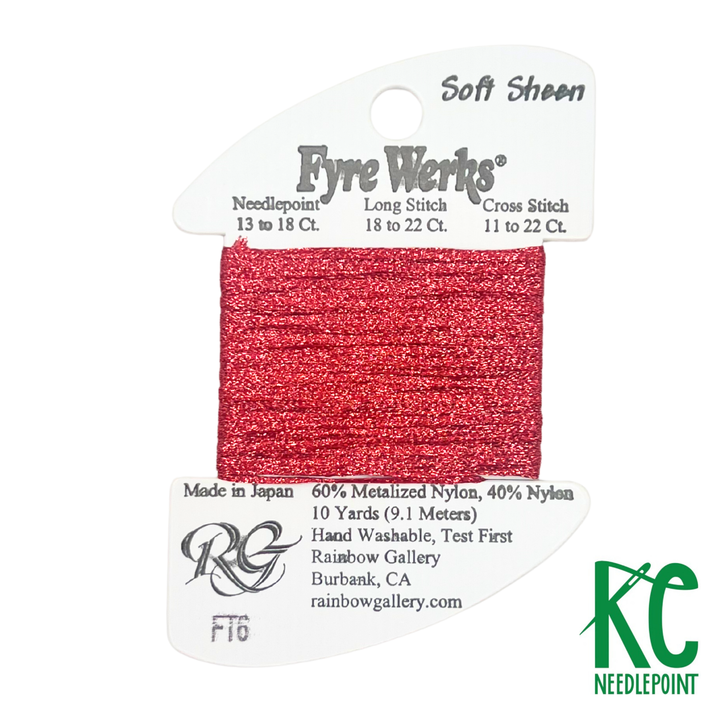 Fyre Werks Soft Sheen FT6 Brite Christmas Red - KC Needlepoint
